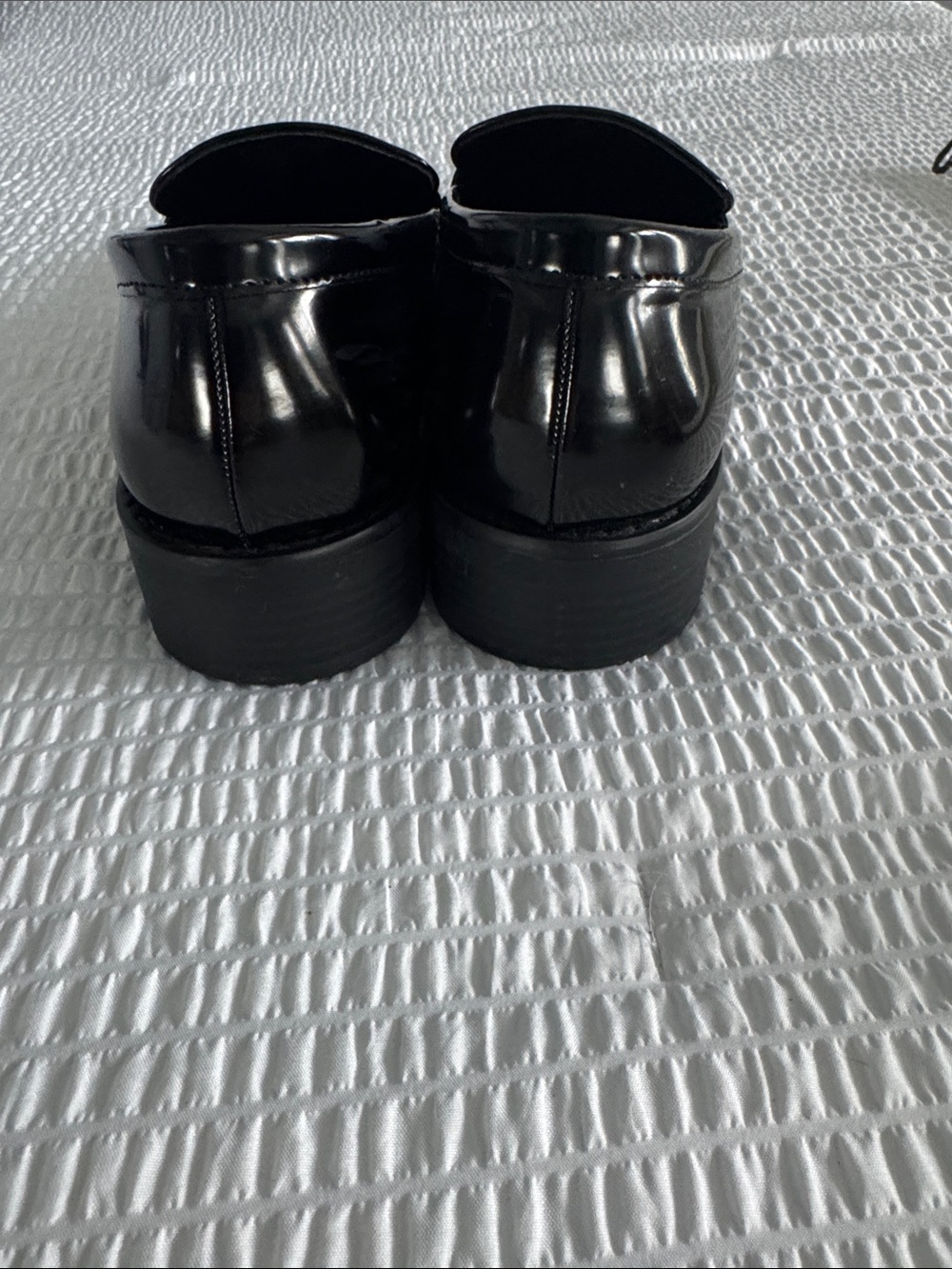 Madden Girl Black Patent Slip-On Penny Loafers - Picture 3 of 7
